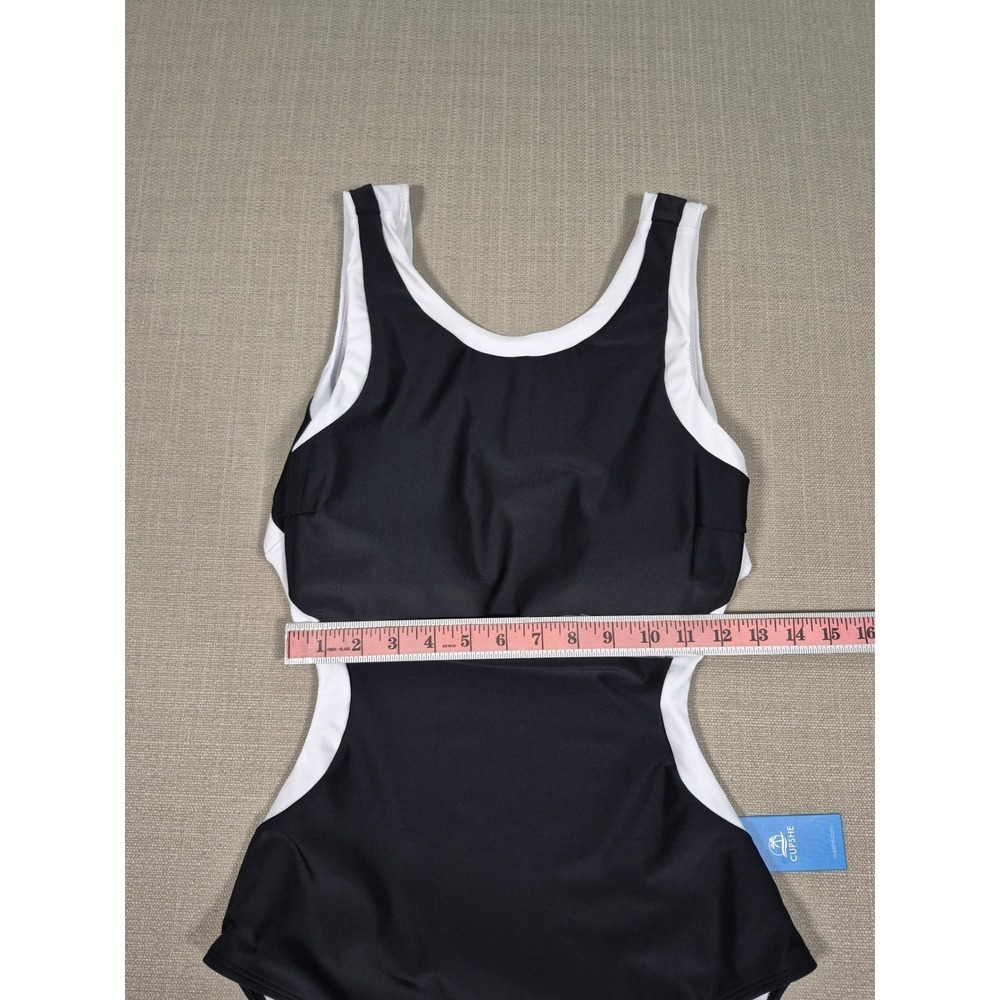 Cupshe Womens Black White Colorblock Cutout One Piece Swimsuit Size L New - Picture 3 of 11